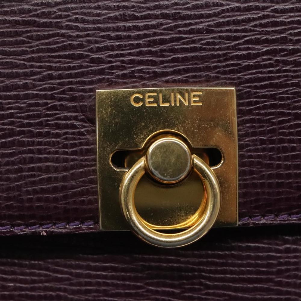 CELINE Hand Bag Leather Purple Auth 114282 - Picture 10 of 16